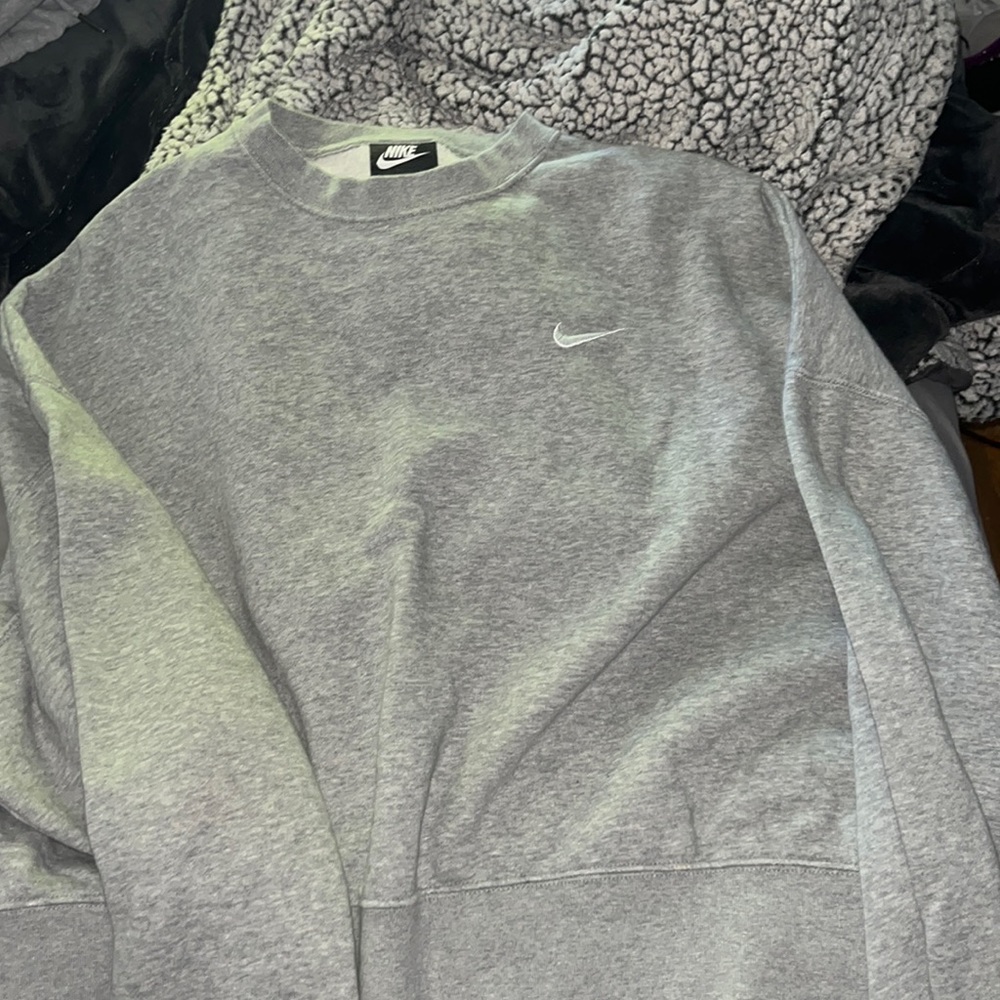 Gray cropped nike crew